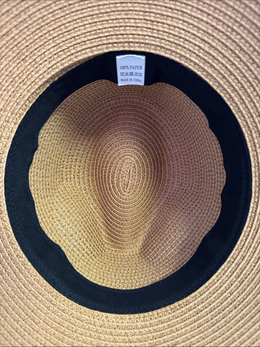 Panama style Fedora with suede tassel band beach sun paper straw hat NWOT - Picture 6 of 8
